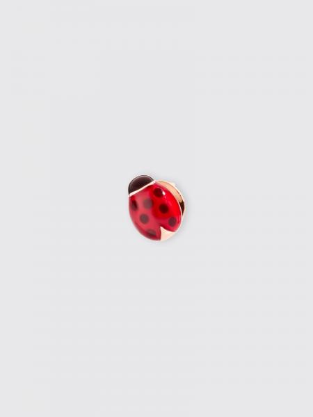 Dodo ladybug earring in 9 kt rose gold and colored enamel