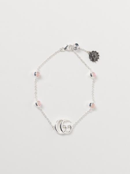 Gg marmont bracelet in sterling silver and pink mop