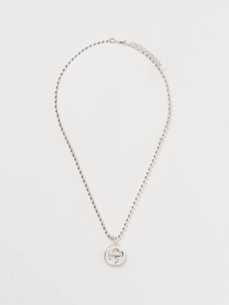 Necklace with interlocking g pendant in sterling silver