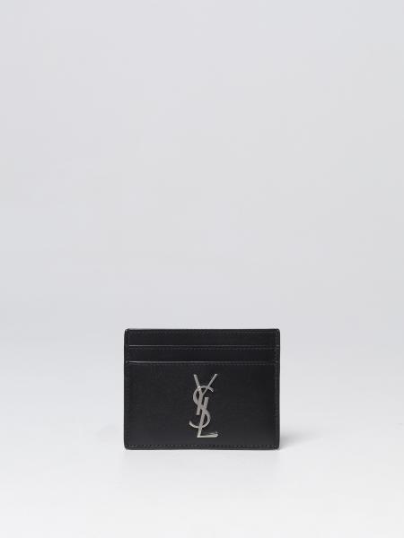 Men's Saint Laurent: Cassandre Saint Laurent credit card holder in leather