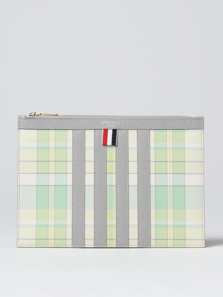 Clutch Thom Browne in pelle a grana stampata