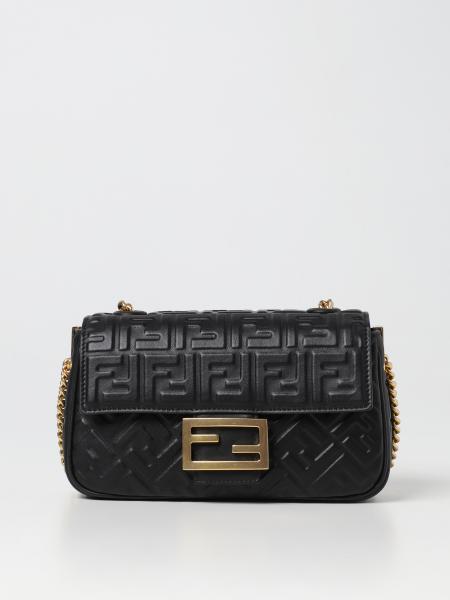 Women's Fendi: Fendi Baguette bag in nappa leather with embossed FF monogram