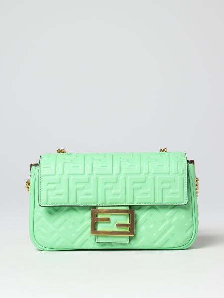 Fendi: Fendi Baguette bag in nappa leather with embossed FF monogram