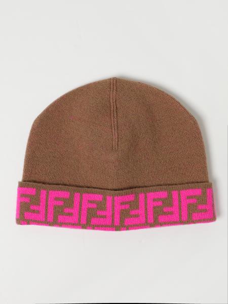 Fendi: Cappello Fendi Kids in lana con monogram FF jacquard