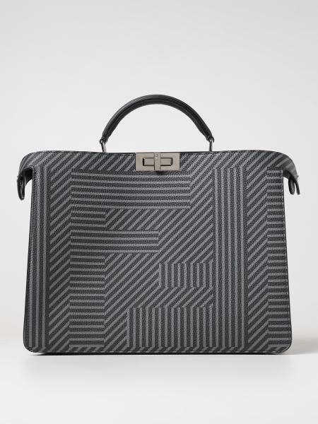 Borsa Peekaboo ISeeU Fendi in pelle Cuoio Romano a grana