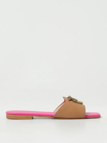シューズ・サンダルその他 PINKO Woman Flat sandals Blue SS0093E027 EA7 ELSA CRYSTAL