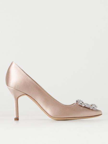 Manolo Blahnik Hangisi pumps in satin with jewel buckle