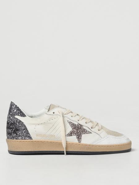 Sneakers Ball Star Golden Goose in nappa e tessuto glitter