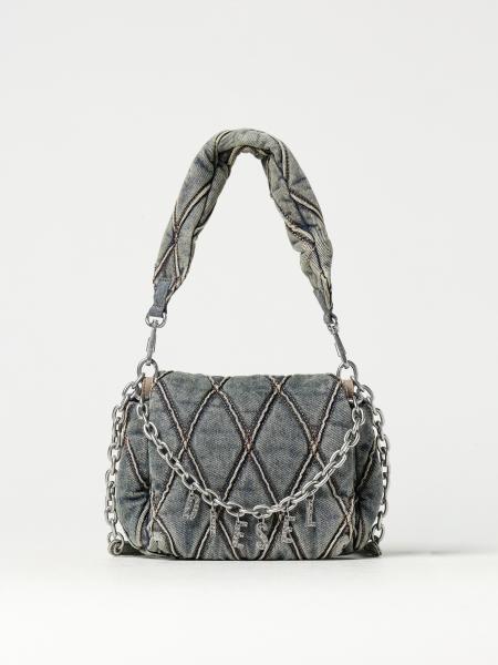 Borsa Charm-D Diesel in denim trapuntato