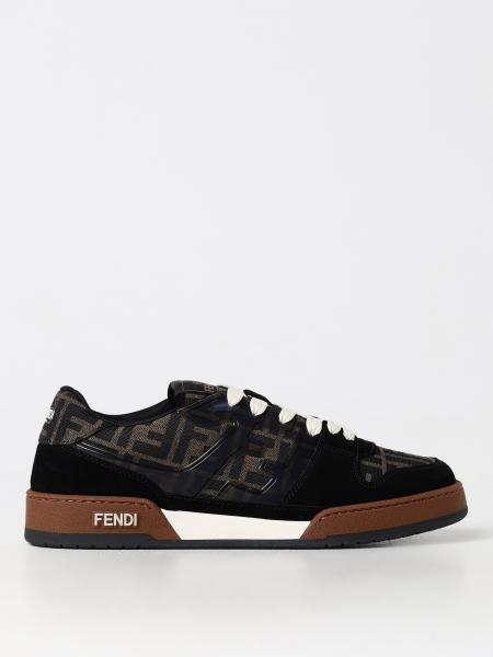 Match Sneakers Fendi aus Leder und Mesh mit FF Jacquard Monogramm