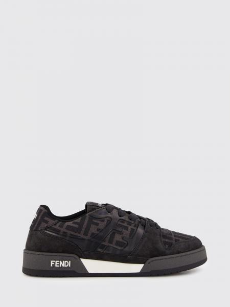 Match Sneakers Fendi aus Leder und Mesh mit FF Jacquard Monogramm