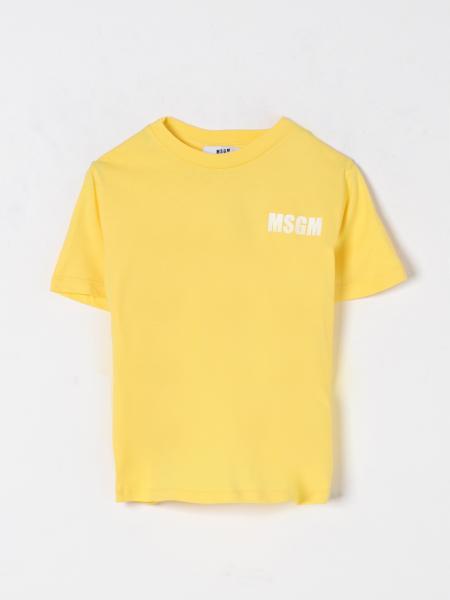 T-shirt in cotone con stampa logo MSGM Kids