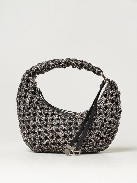 Borsa Hobo La Nido Borbonese in nylon intrecciato e pelle