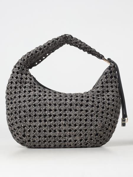 Borsa Hobo La Nido Borbonese in nylon intrecciato stampa OP e pelle