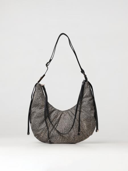 Borsa Fold Hobo Borbonese in nylon riciclato stampa OP e pelle