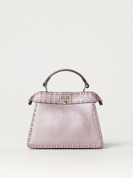 Borsa Peekaboo ISeeU Petite Fendi in Cuoio Romano