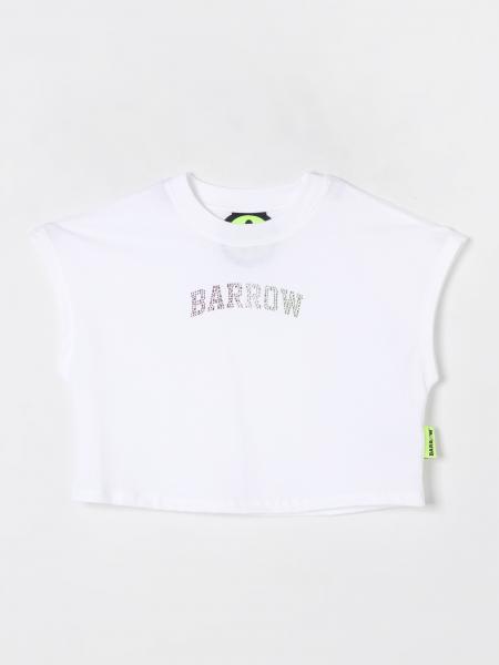 T-shirt crop con logo di strass Barrow Kids