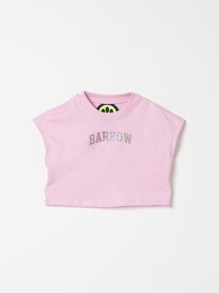 T-shirt crop con logo di strass Barrow Kids