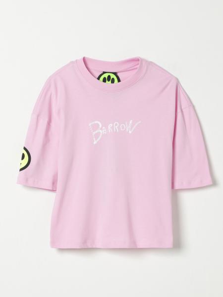 T-shirt crop in cotone con stampa logo Barrow Kids