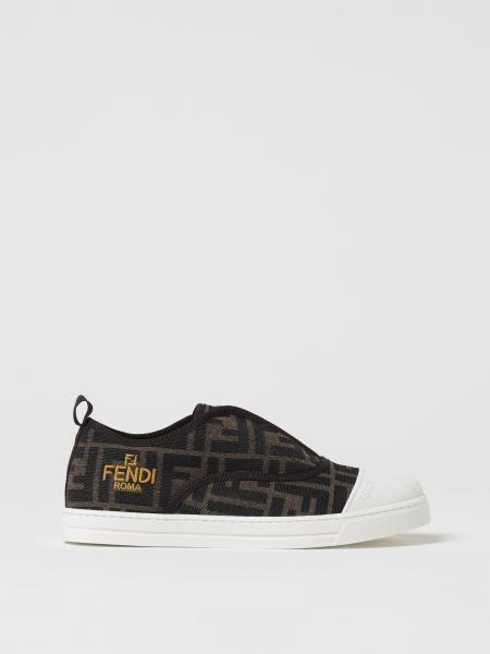 Sneakers FF Fendi in misto cotone con logo jacquard