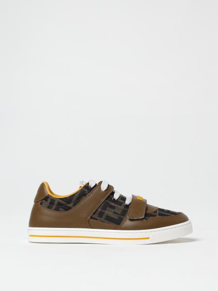 Sneakers Fendi in pelle e misto cotone con FF jacquard