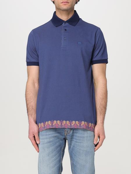 Polo Etro in cotone con dettaglio Paisley