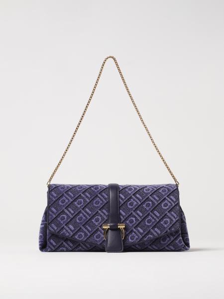 Borsa Ferragamo in canvas jacquard e pelle