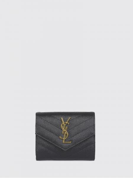 Portafoglio Cassandre Saint Laurent in pelle grain de poudre
