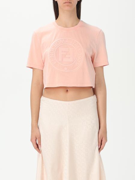 Cropped Cotton T-shirt Fendi