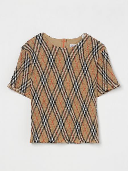 Top elasticizzato in cotone check Burberry