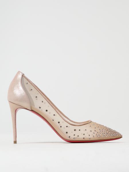 Décolleté Follies Christian Louboutin in nylon a rete con strass