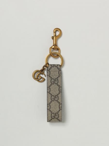Portachiavi GG Gucci in ottone e tessuto GG Supreme