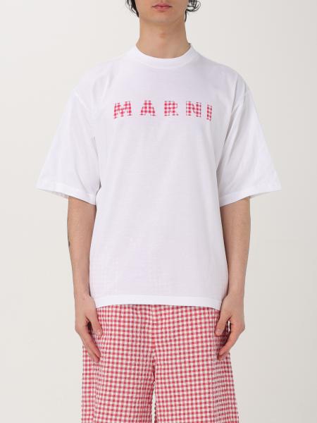 T-shirt in cotone con logo Marni