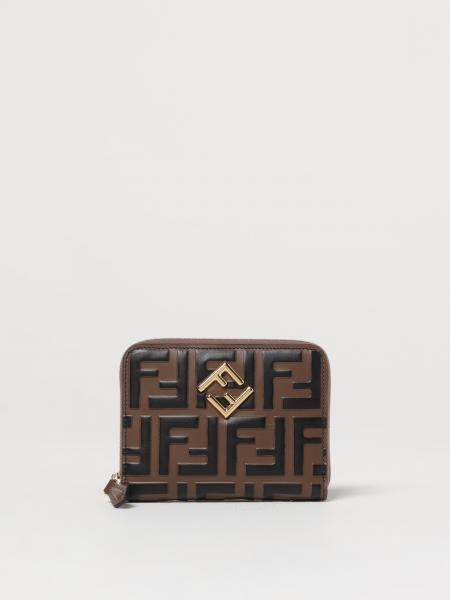 Fendi accessori: Portafoglio Fendi in pelle con stampa monogram