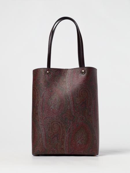 Bolso Essential Etro de algodón revestido con estampado Paisley y piel