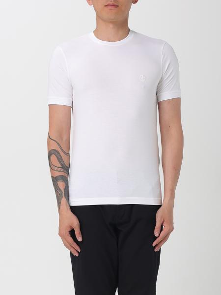 Tシャツ・カットソー GIORGIO ARMANI SS25 SHIRT (GM000055 TE14717 MB023) Mercerised-jersey T-shirt with all-over jacquard eagle