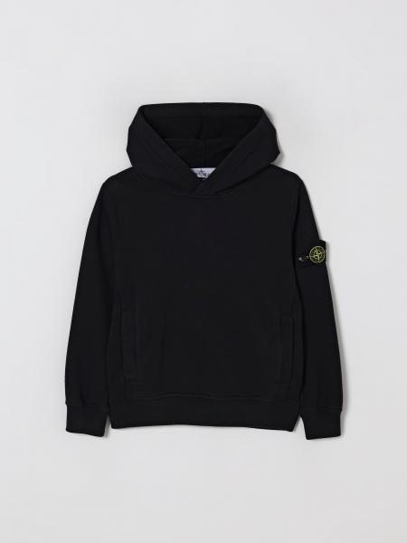 Sudadera con capucha de algodón Stone Island Junior