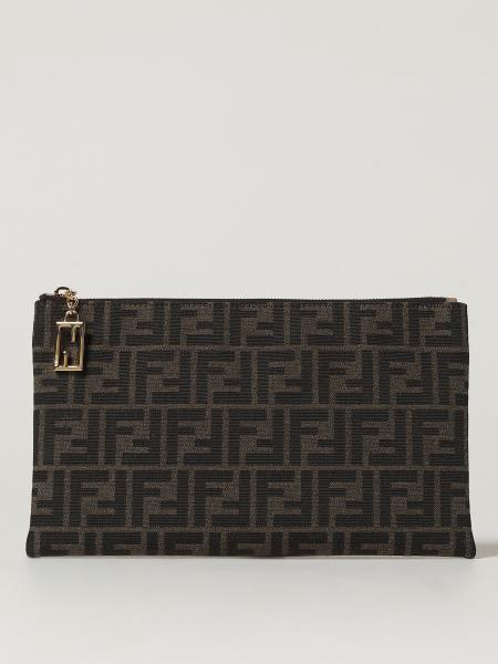 Pouch Medium Baguette Fendi in misto cotone jacquard