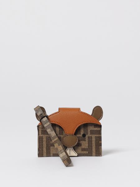 Portacarte di credito Fendi Best Friends Forever in pelle e cotone spalmato