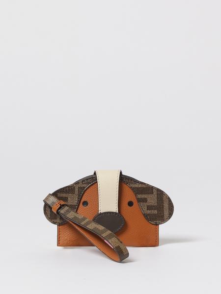 Portacarte di credito Fendi Best Friends Forever in pelle e cotone spalmato