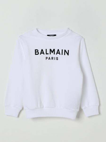 Crewneck Cotton Sweatshirt with Balmain Logo