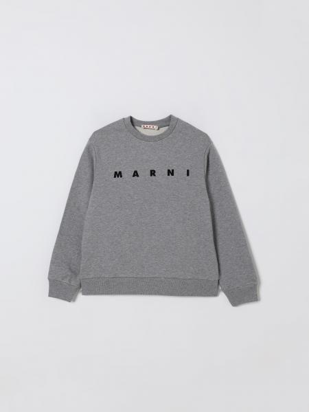 Felpa a girocollo con logo in cotone Marni