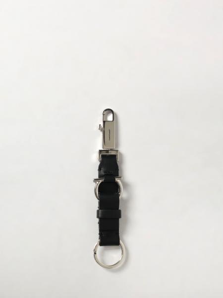 Gancini Leather and Brass Key Ring Ferragamo