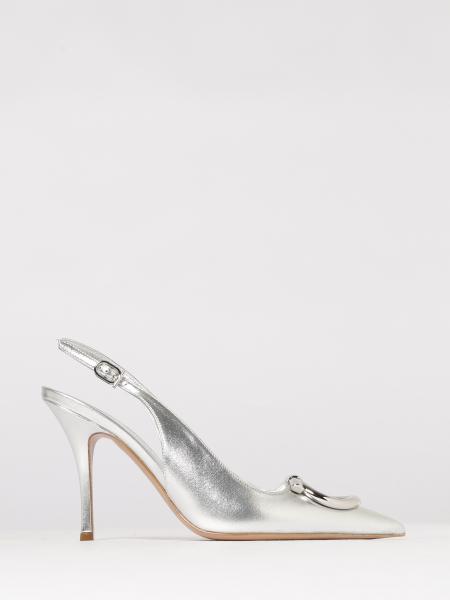 Maxi Gancini Laminated Leather Slingbacks Ferragamo