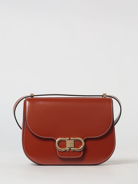 North-South Double Gancini Leather Bag Ferragamo
