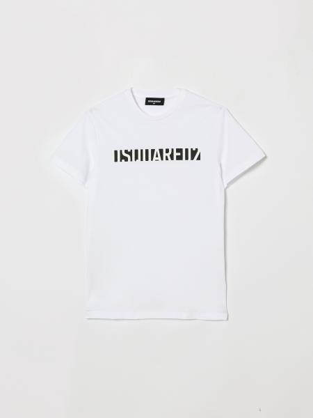 Cotton Crew Neck T-shirt with Logo Dsquared2