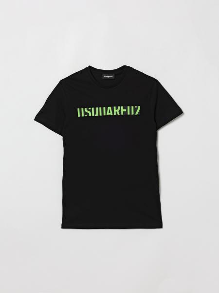 Cotton Crew Neck T-shirt with Logo Dsquared2