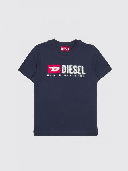 T-shirt in cotone con stampa logo Diesel