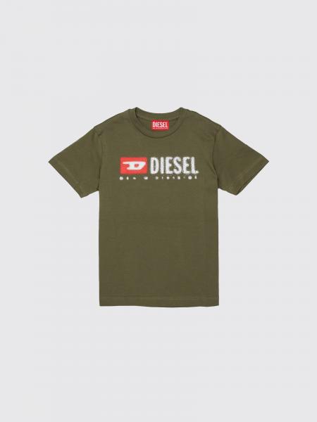 T-shirt in cotone con stampa logo Diesel