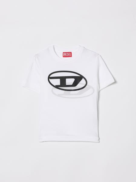 Cotton T-shirt with Logo Print Diesel